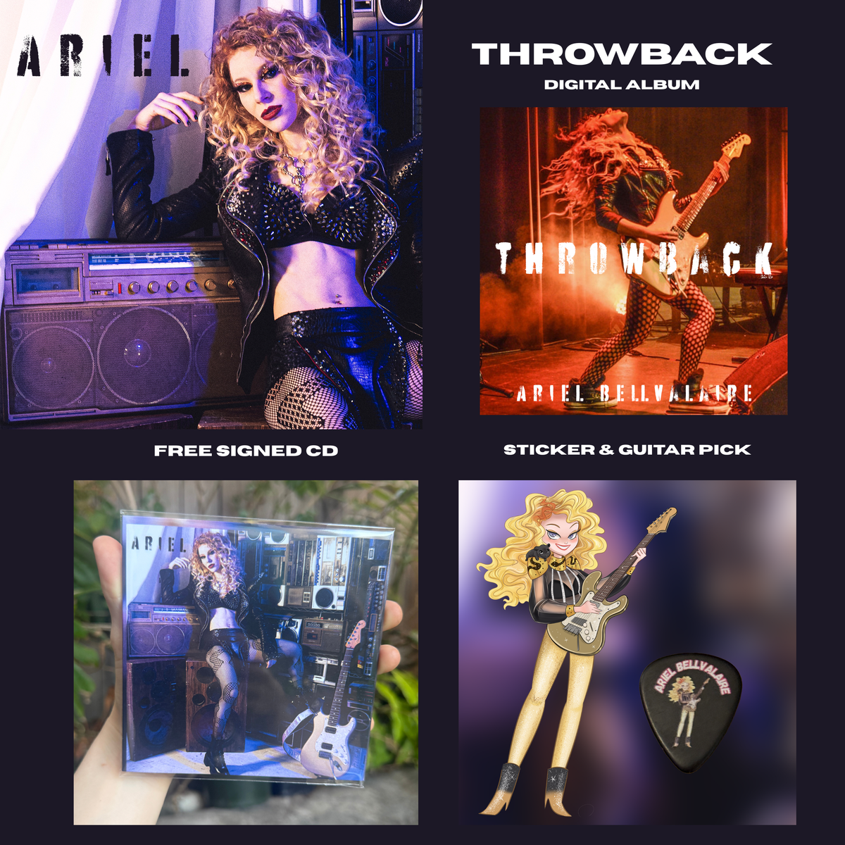 ARIEL Album - FREE CD, Throwback Digital Album, Pick, & Sticker