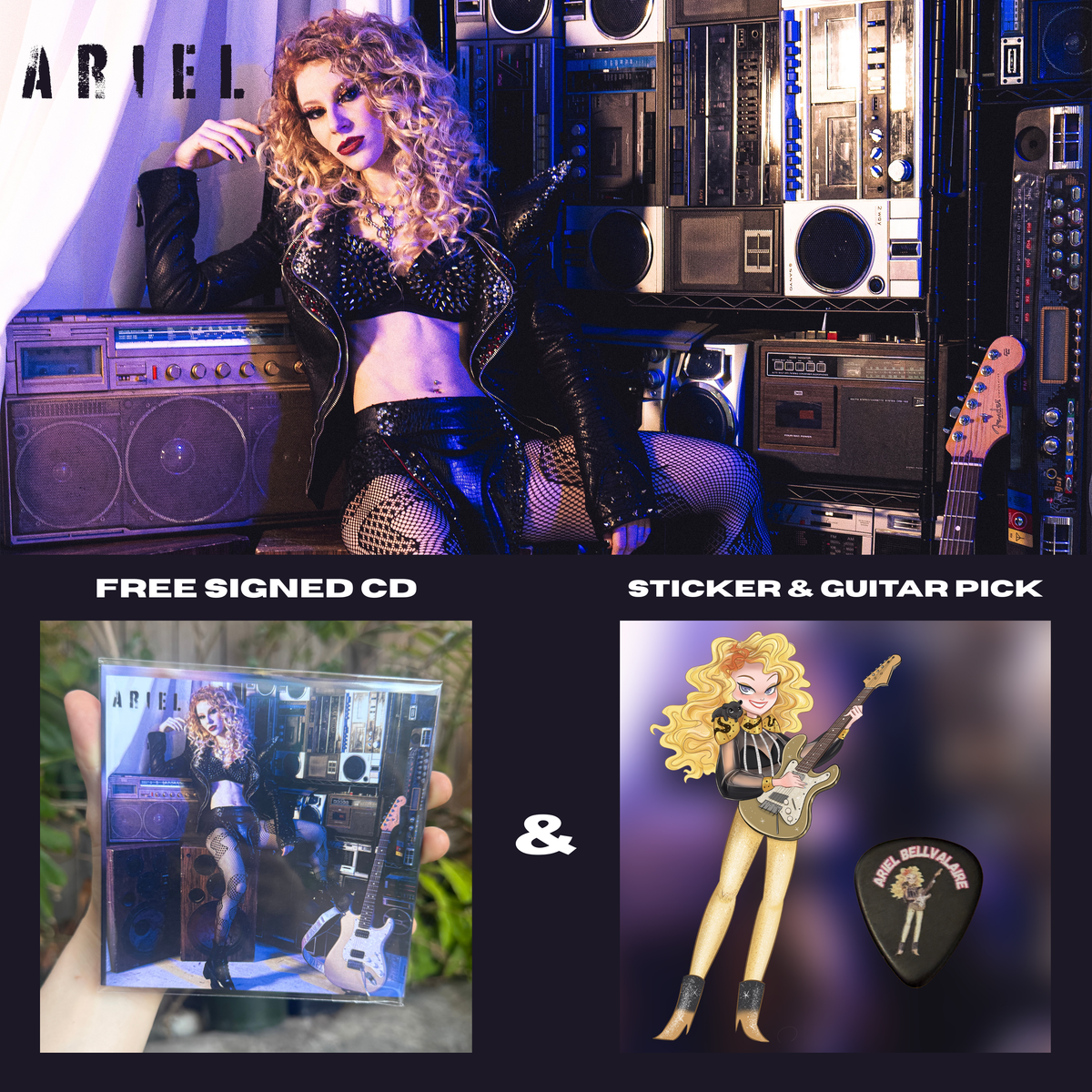 ARIEL Album - FREE CD, Guitar Pick & Sticker